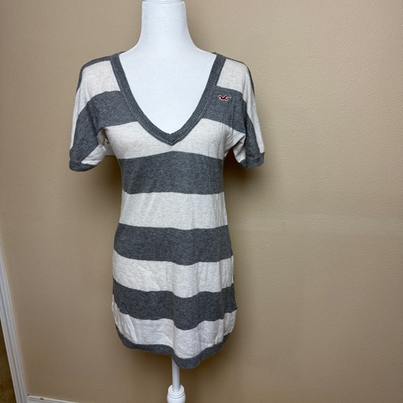 Hollister Tops - Vintage Hollister Stripped V Neck Shirt- Small